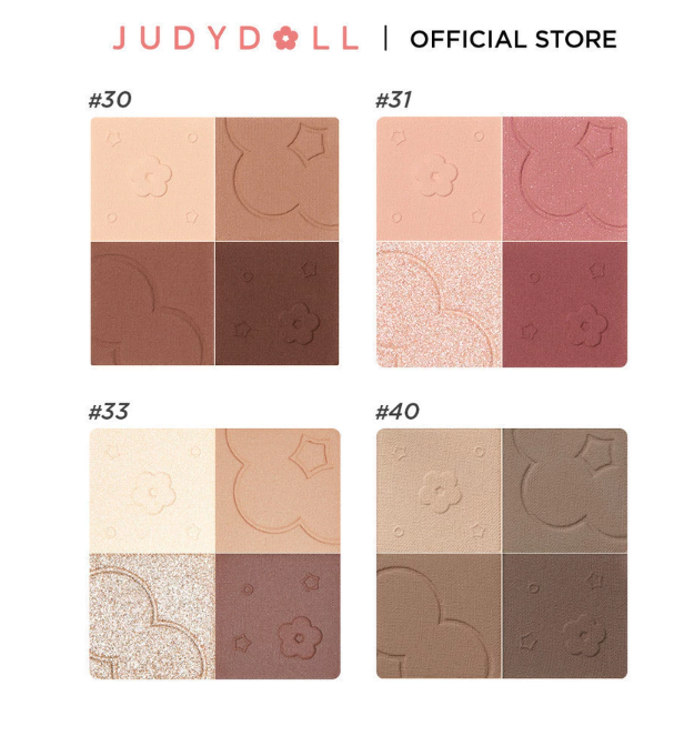 Bảng Phấn Mắt 4 Màu JUDYDOLL Eyeshadow Palette – Tông Màu Tự Nhiên, Lên Màu Chuẩn, Mịn Màng 4.8g